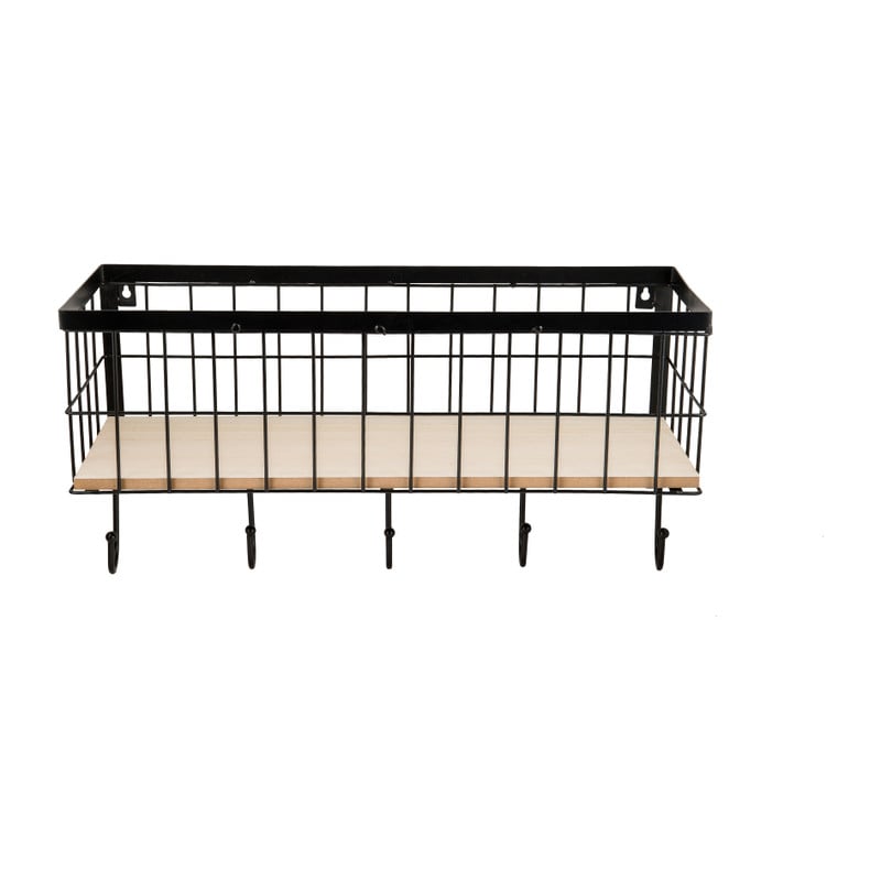 Wandrek met 5 haken - 48x17x27 cm