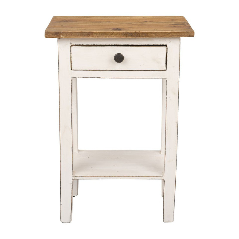 Sidetable retro - 35x25x50 cm - wit