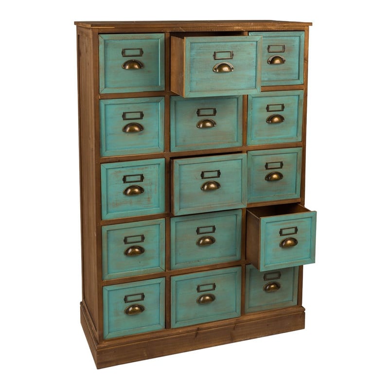 Apothekerskast hoog - 15 laden 