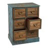 Apothekerskast - 6 laden - naturel/blauw