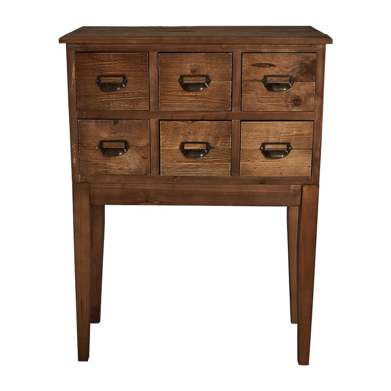 Ladekast op pootjes 6 laden - hout - 68x38x96 cm