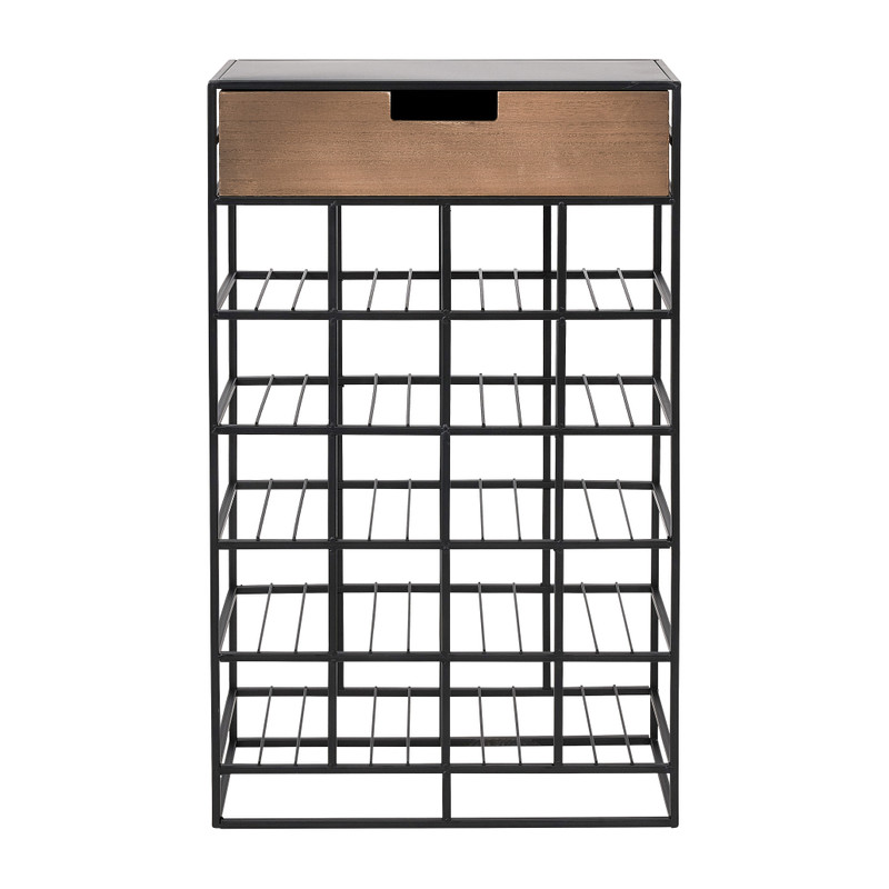Wijnrek met lade - voor 20 flessen - 71x44x21 cm 