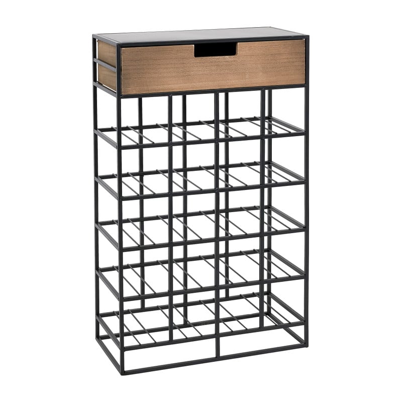 Wijnrek met lade - voor 20 flessen - 71x44x21 cm 