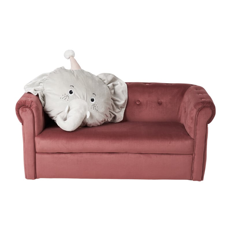 Kids bankje velvet - roze