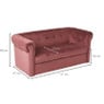 Kids bankje velvet - roze