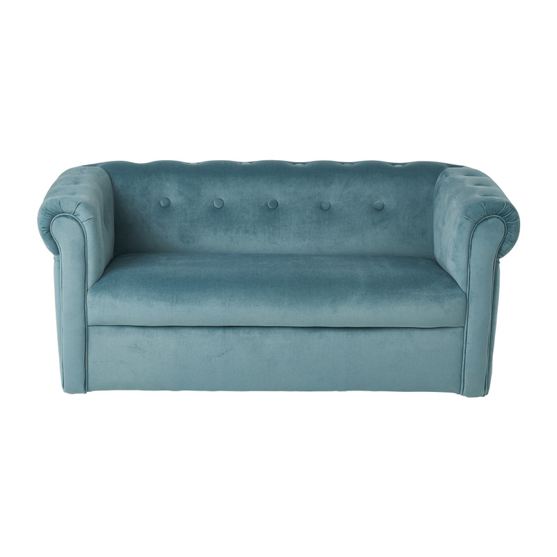 Kids bankje velvet - blauw