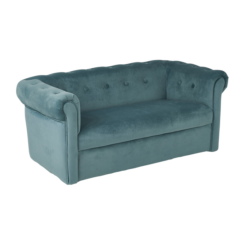 Kids bankje velvet - blauw