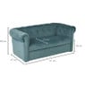 Kids bankje velvet - blauw
