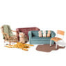 Kids bankje velvet - blauw