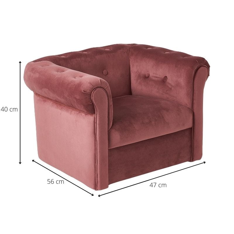 Kids stoeltje velvet - roze