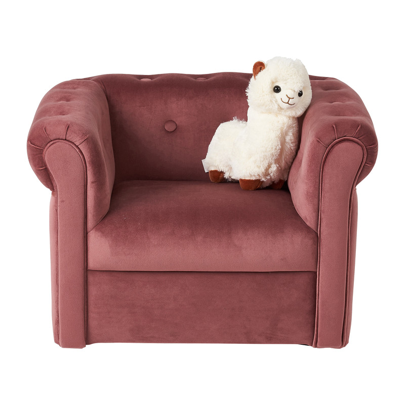 Kids stoeltje velvet - roze