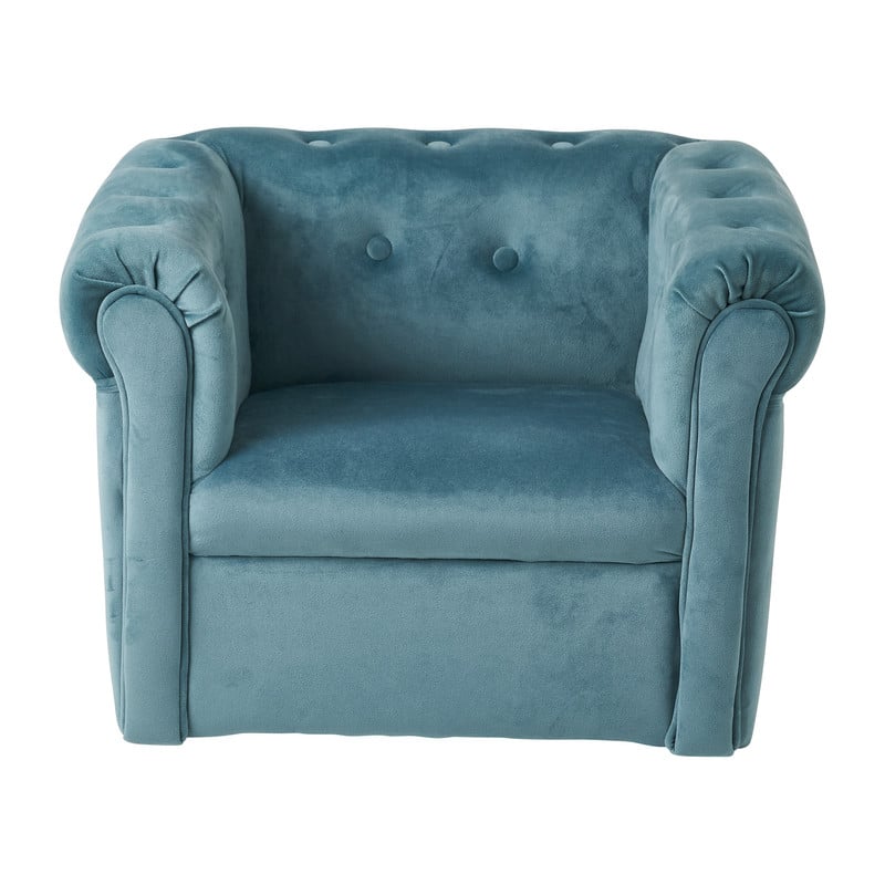 Kids stoeltje velvet - blauw