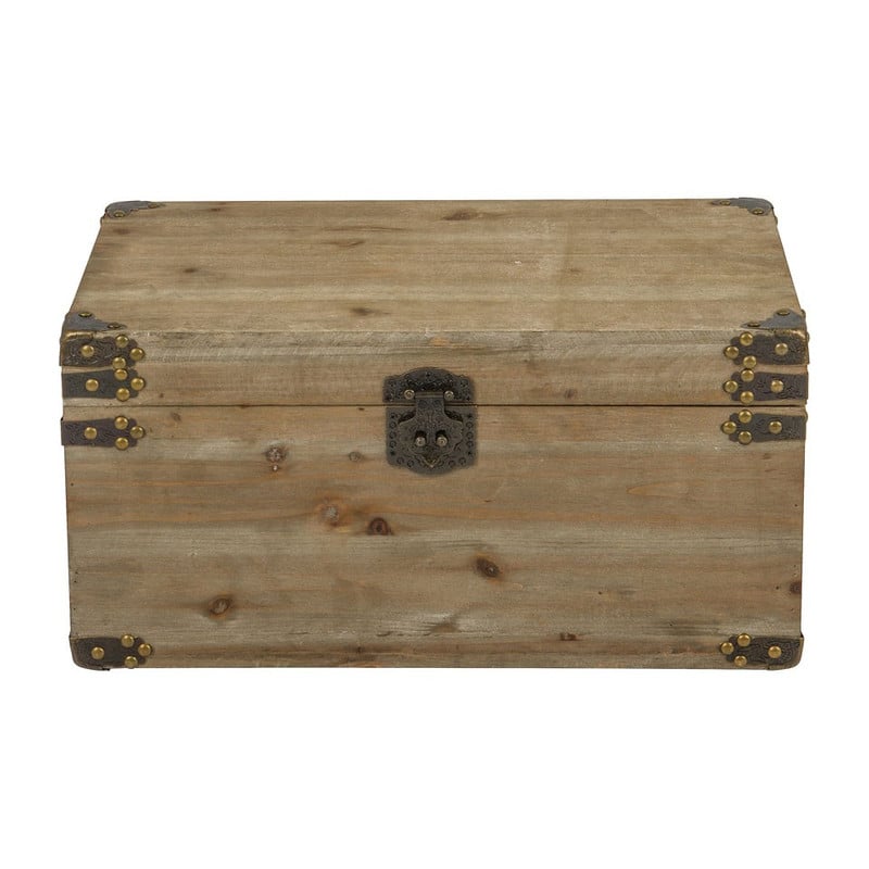 Houten kist - white wash - 48x27x23 cm