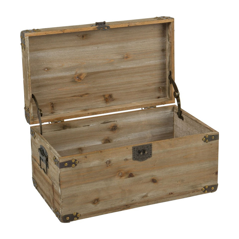 Houten kist - white wash - 48x27x23 cm