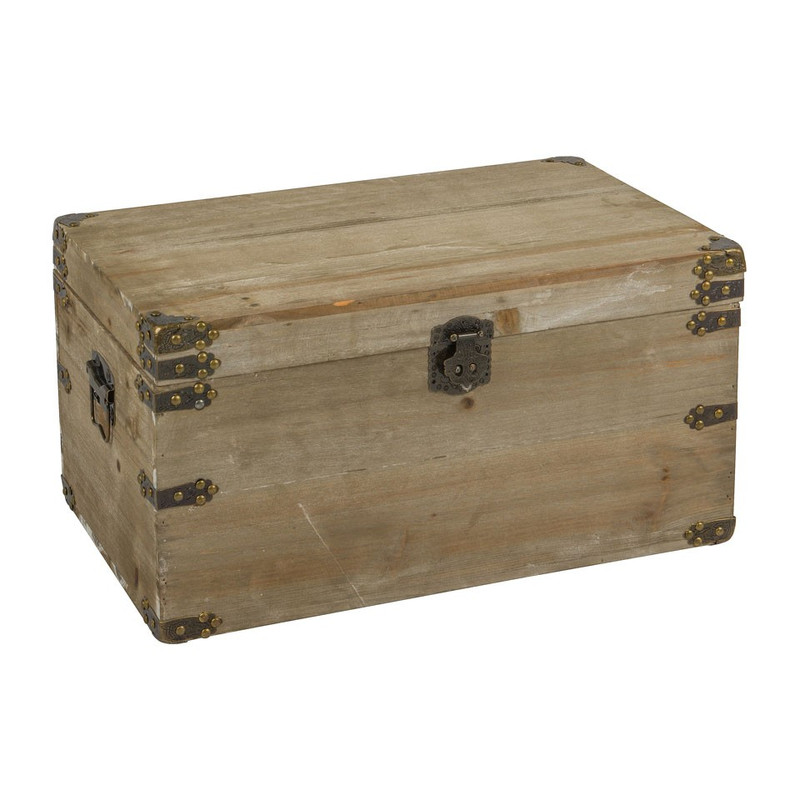 Houten kist - white wash - 55x34x30 cm