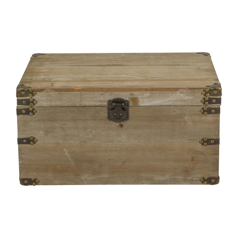 Houten kist - white wash - 55x34x30 cm