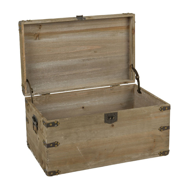 Houten kist - white wash - 55x34x30 cm