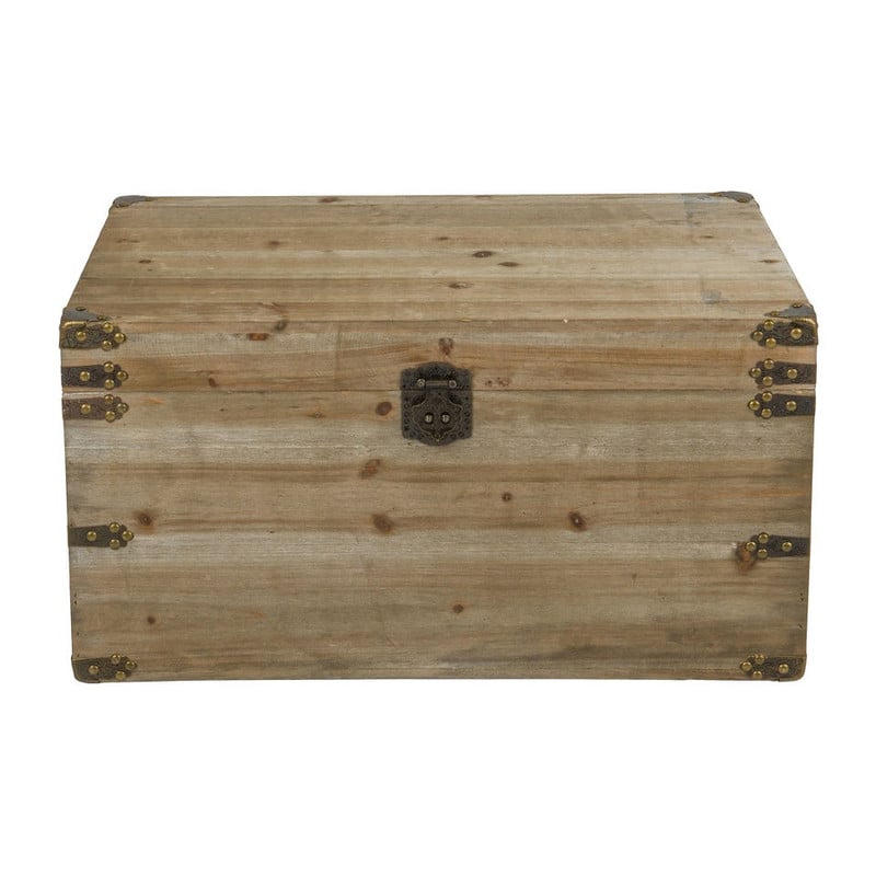 Houten kist - white wash - 62x40x32 cm