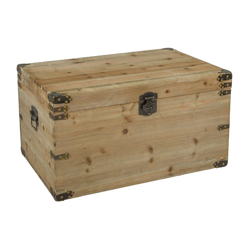 Houten kist - white wash - 69x45x36 cm
