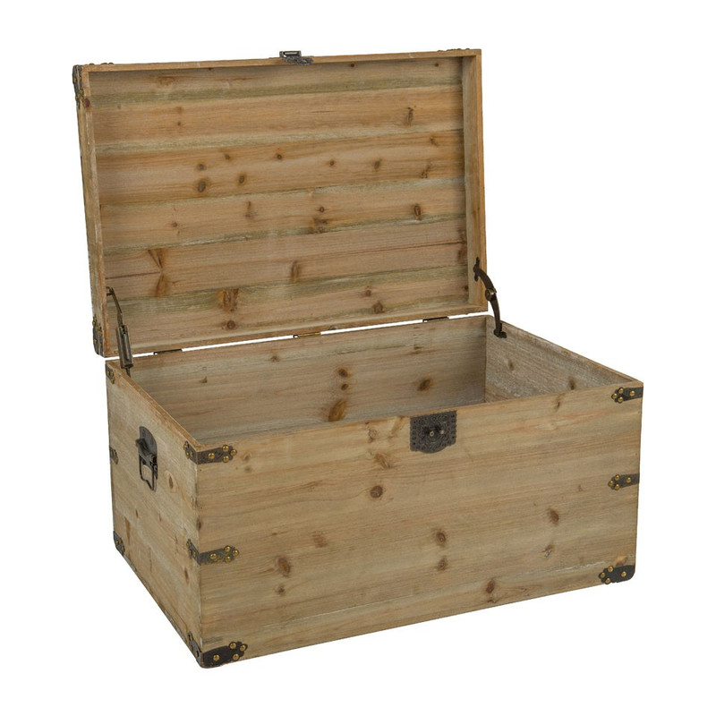 Houten kist - white wash - 69x45x36 cm