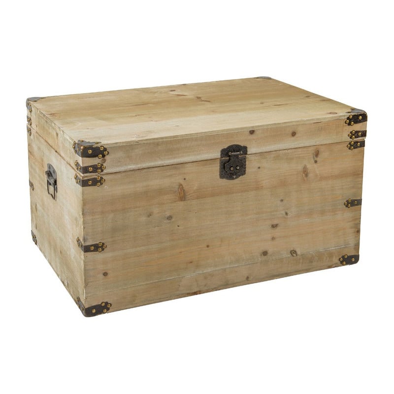 Houten kist - white wash - 76x52x42 cm
