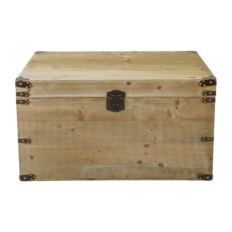 Houten kist - white wash - 76x52x42 cm
