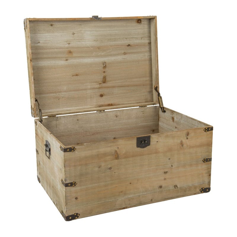 Houten kist - white wash - 76x52x42 cm