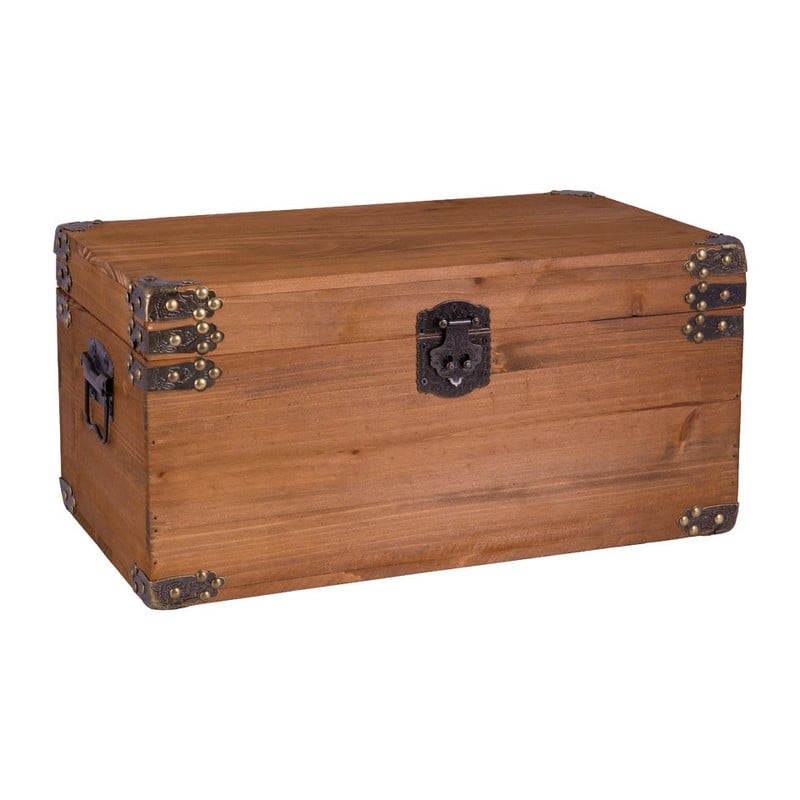 Houten kist - lichtbruin - 48x27x23 cm