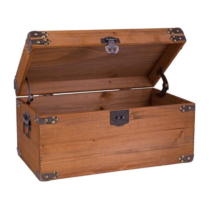 Houten kist - lichtbruin - 48x27x23 cm