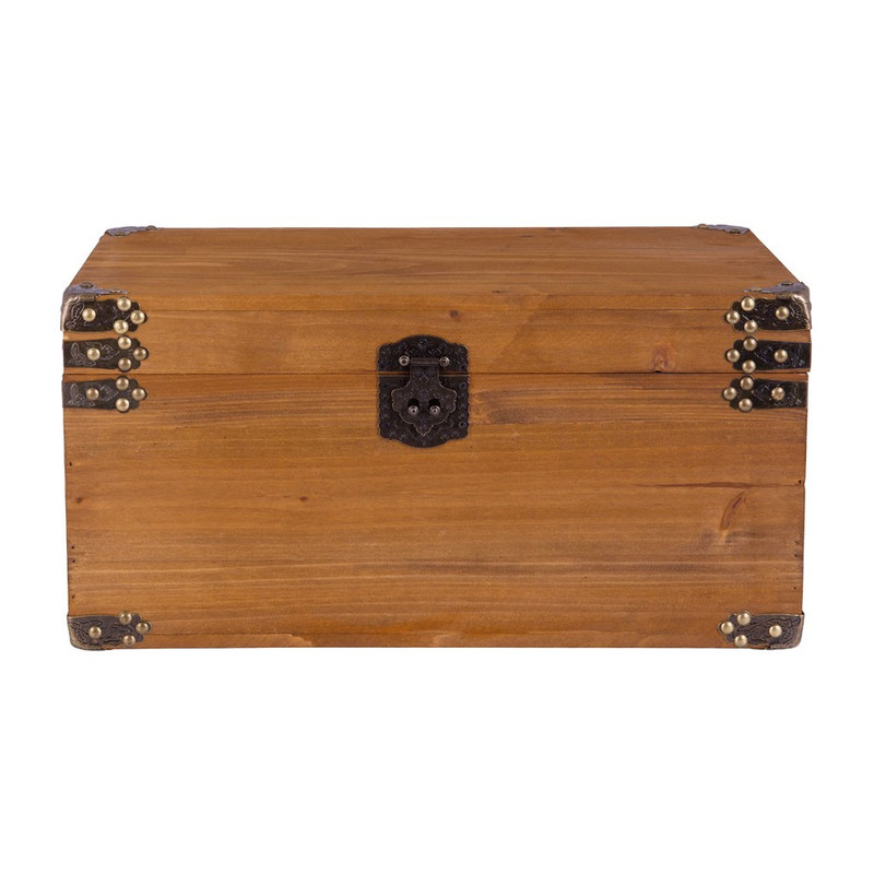 Houten kist - lichtbruin - 48x27x23 cm