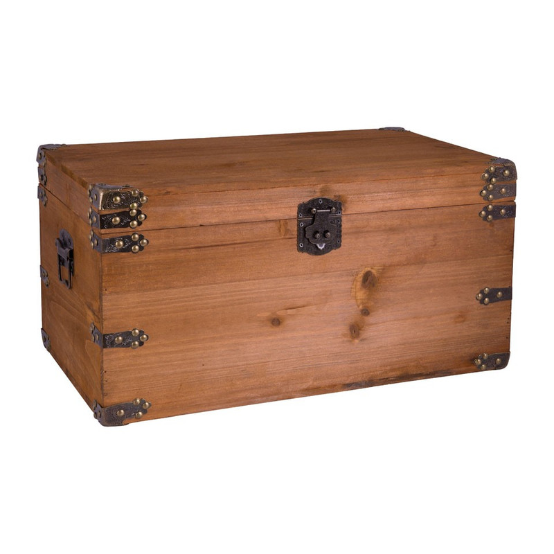 Houten kist - lichtbruin - 55x34x30 cm