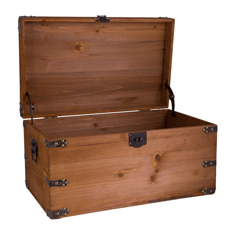 Houten kist - lichtbruin - 55x34x30 cm