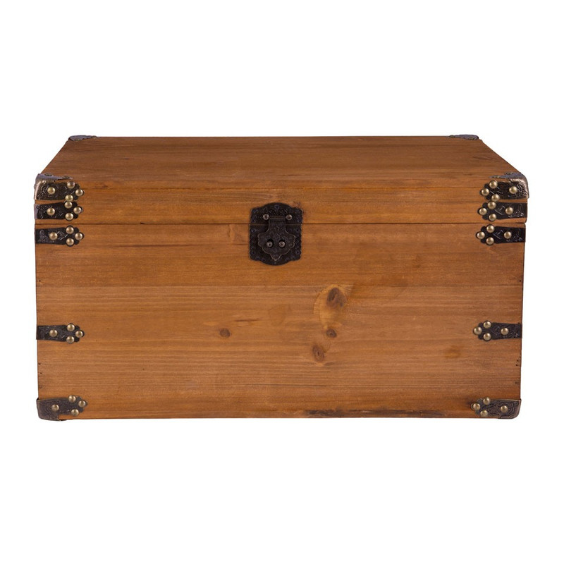 Houten kist - lichtbruin - 55x34x30 cm