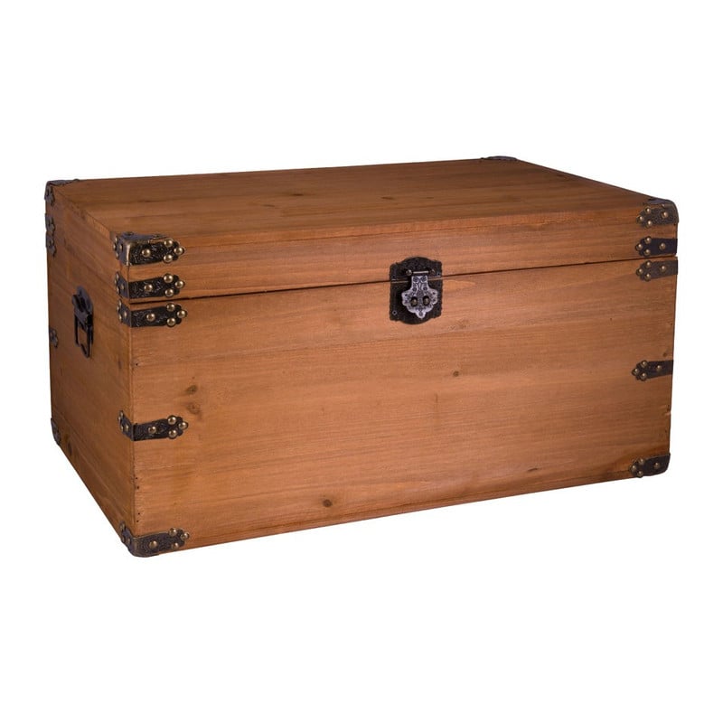 Houten kist - lichtbruin - 62x40x32 cm
