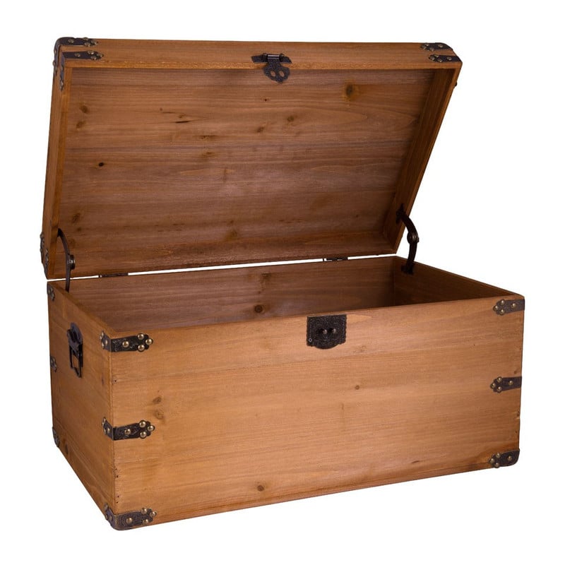 Houten kist - lichtbruin - 62x40x32 cm