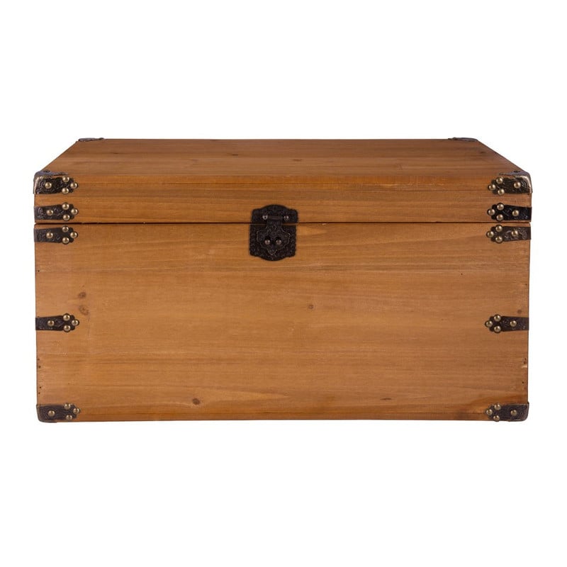 Houten kist - lichtbruin - 62x40x32 cm