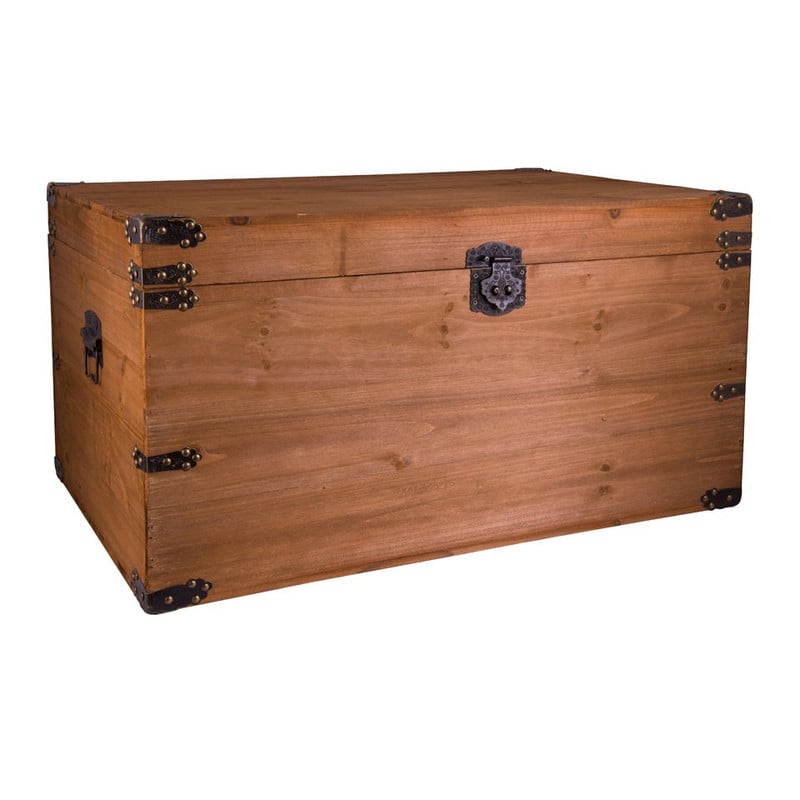 Houten kist - lichtbruin - 76x52x42 cm
