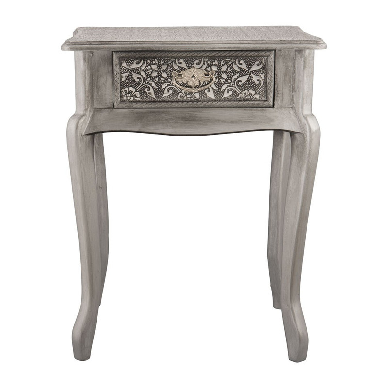 Sidetable barok - 44x32x57 cm - zilver