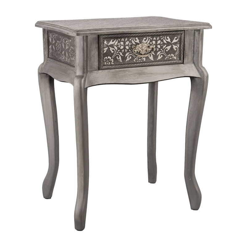Sidetable barok - 44x32x57 cm - zilver
