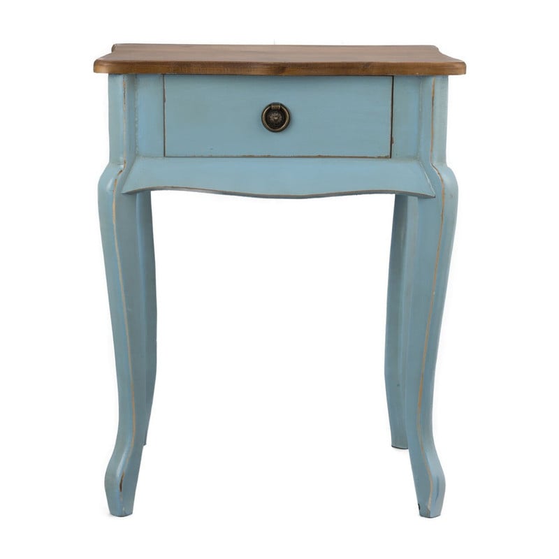 Sidetable hout - 44x32x57 cm - blauw