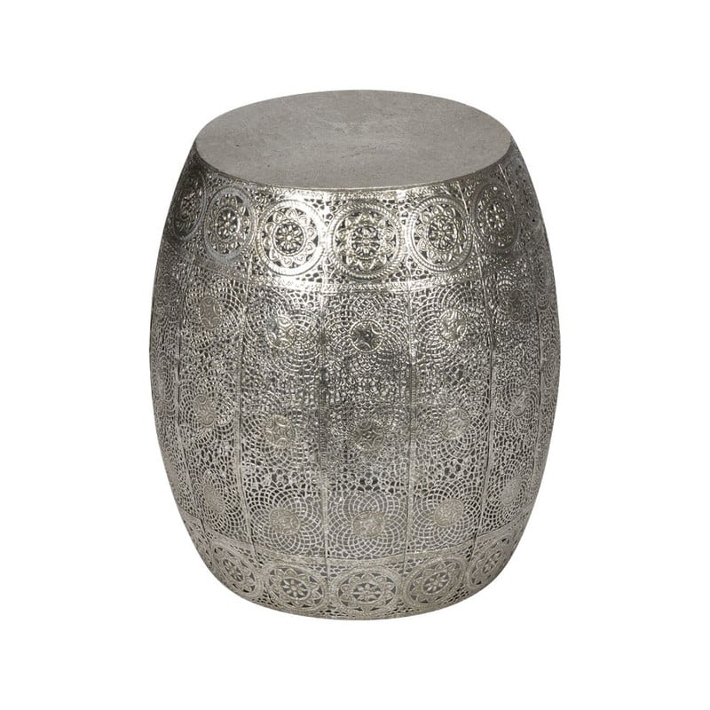 Bijzettafeltje rond - 30x34 cm - zilver