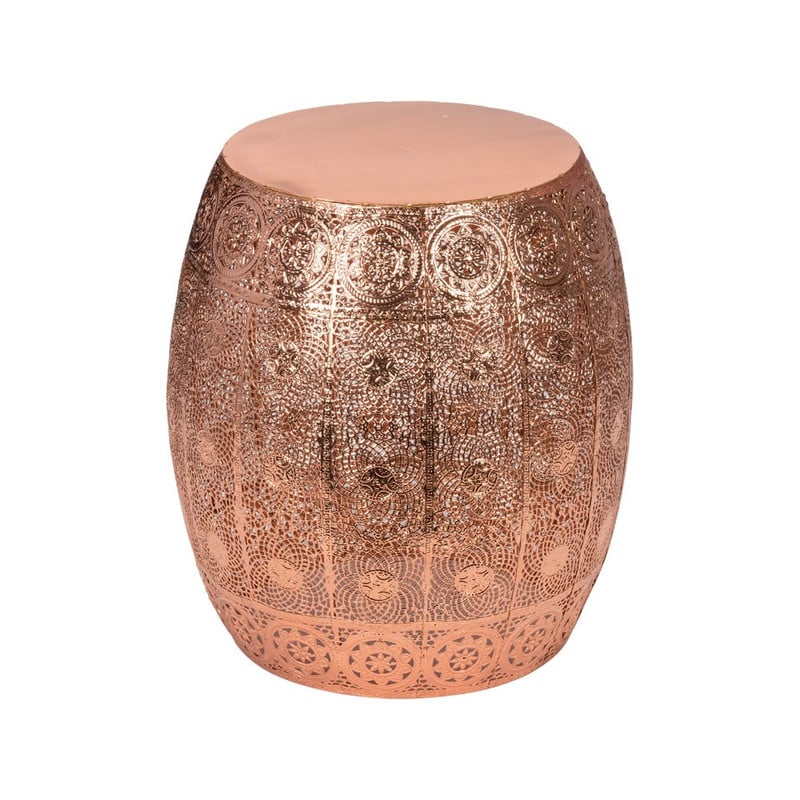 Bijzettafeltje rond - 30x34 cm - koper