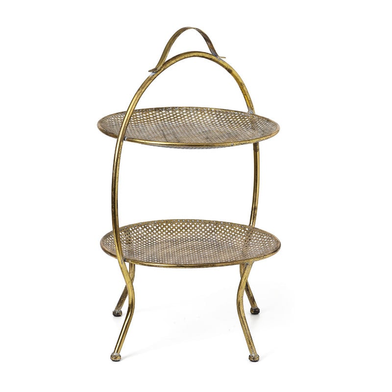 Etagère antic - 45x67 cm - goudkleurig