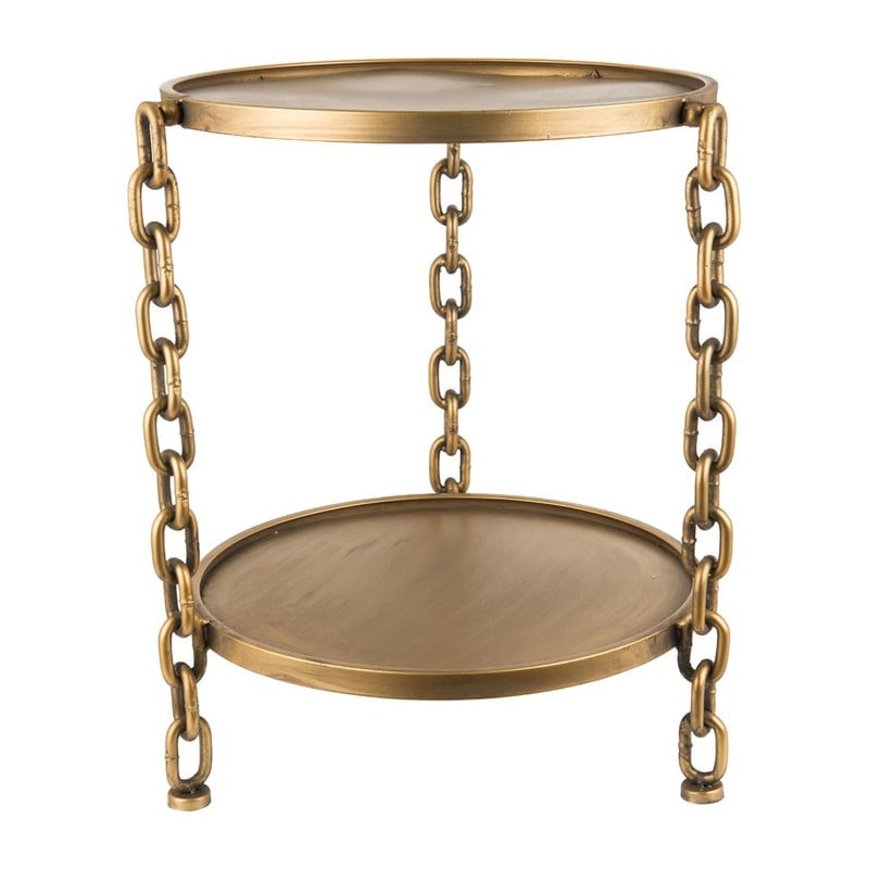 Bijzettafeltje Chains -   goudkleurig - 45x52 cm