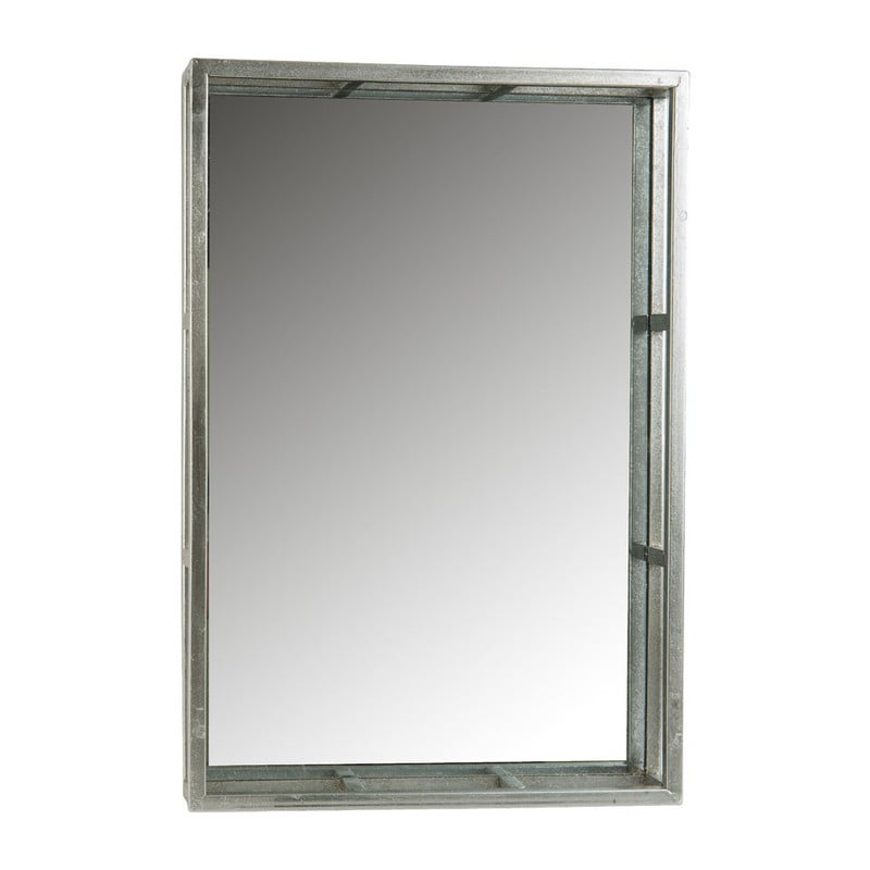 Dienblad met glas - 43 x 29 x 5  cm- zilverkleurig