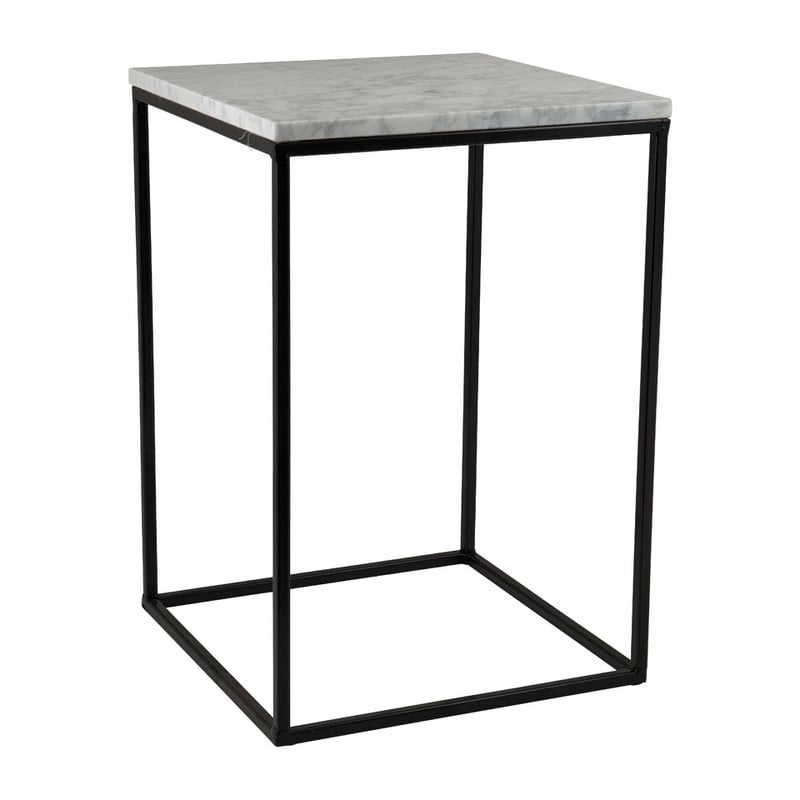 Bijzettafel marmer wit - 30x30 cm