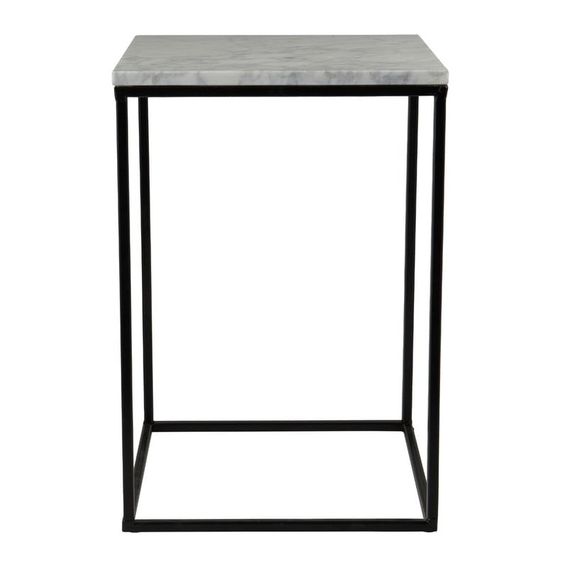 Bijzettafel marmer wit - 30x30 cm