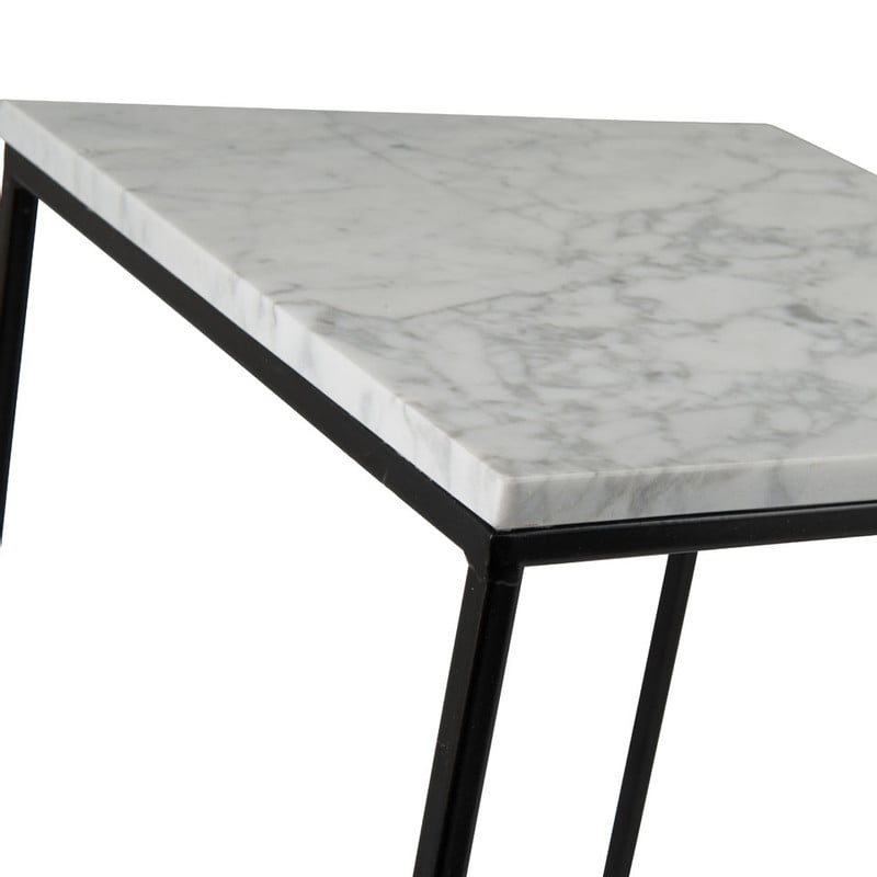 Bijzettafel marmer wit - 30x30 cm