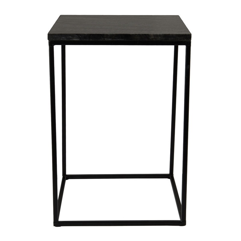 Bijzettafel marmer zwart - 30x30 cm