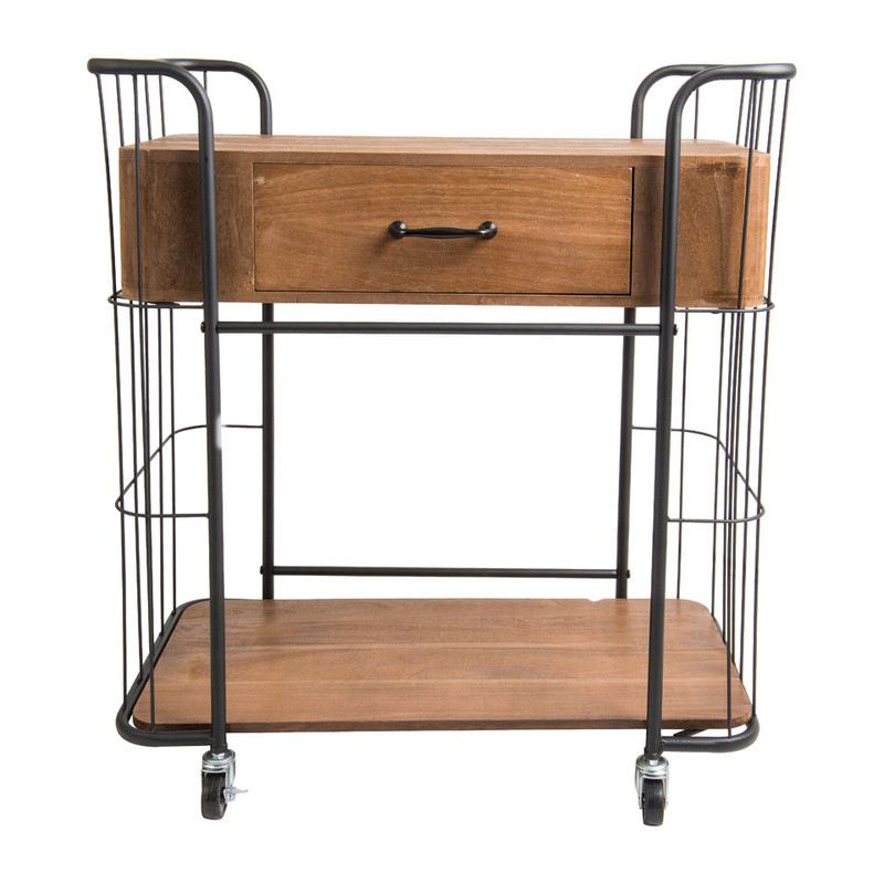 Bakkerskast met lade - 75x41x76 cm - zwart